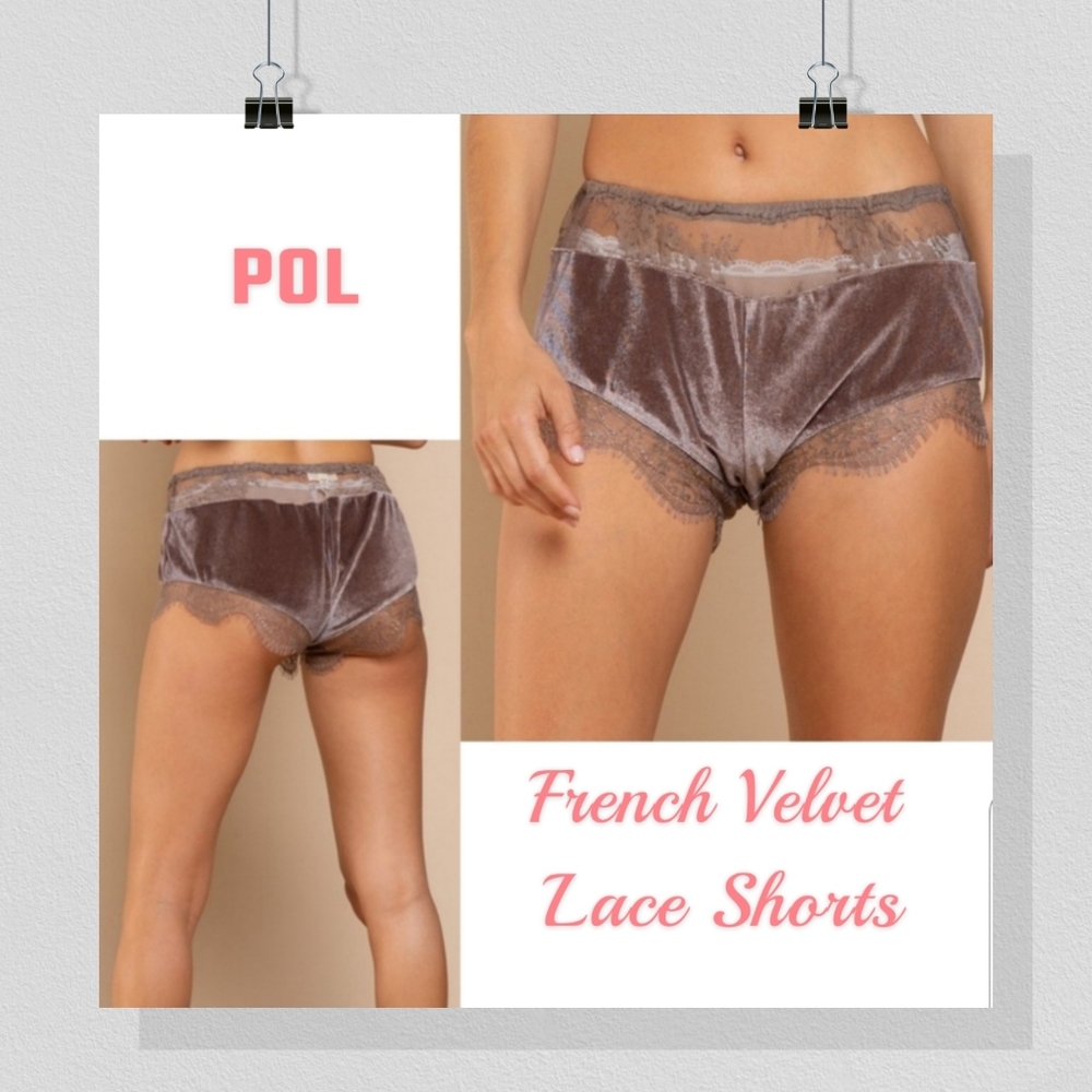 POL French Velvet Lace Shorts